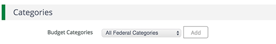 Budget Categories