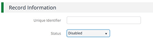 Status dropdown