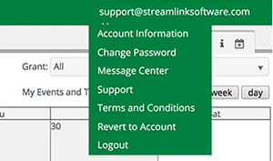 User Navigation menu