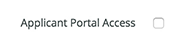Applicant Porta lAccess checkbox