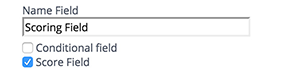 Score Field checkbox