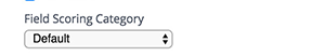 Field Scoring Category dropdown
