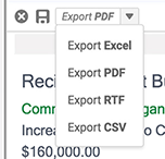 Export Dropdown
