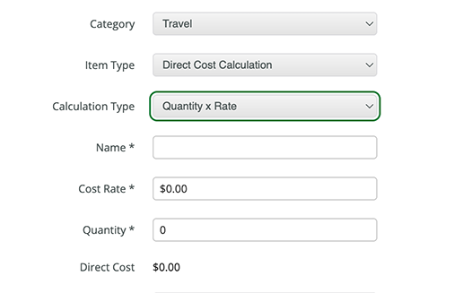Quantity X Rate Calculation Type