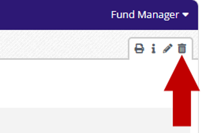 Arrow pointing at the Delete button in the options toolbar.