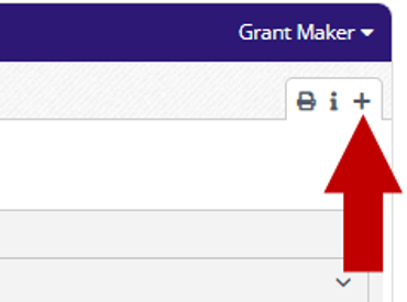 Options toolbar on the Email Manager page with the Create (+) button highlighted by a red arrow.
